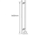 Marshall Double Handle Flared Leg - 1200mm CTC, 1400mm OA, 25mm Diameter - Polished Stainless Steel